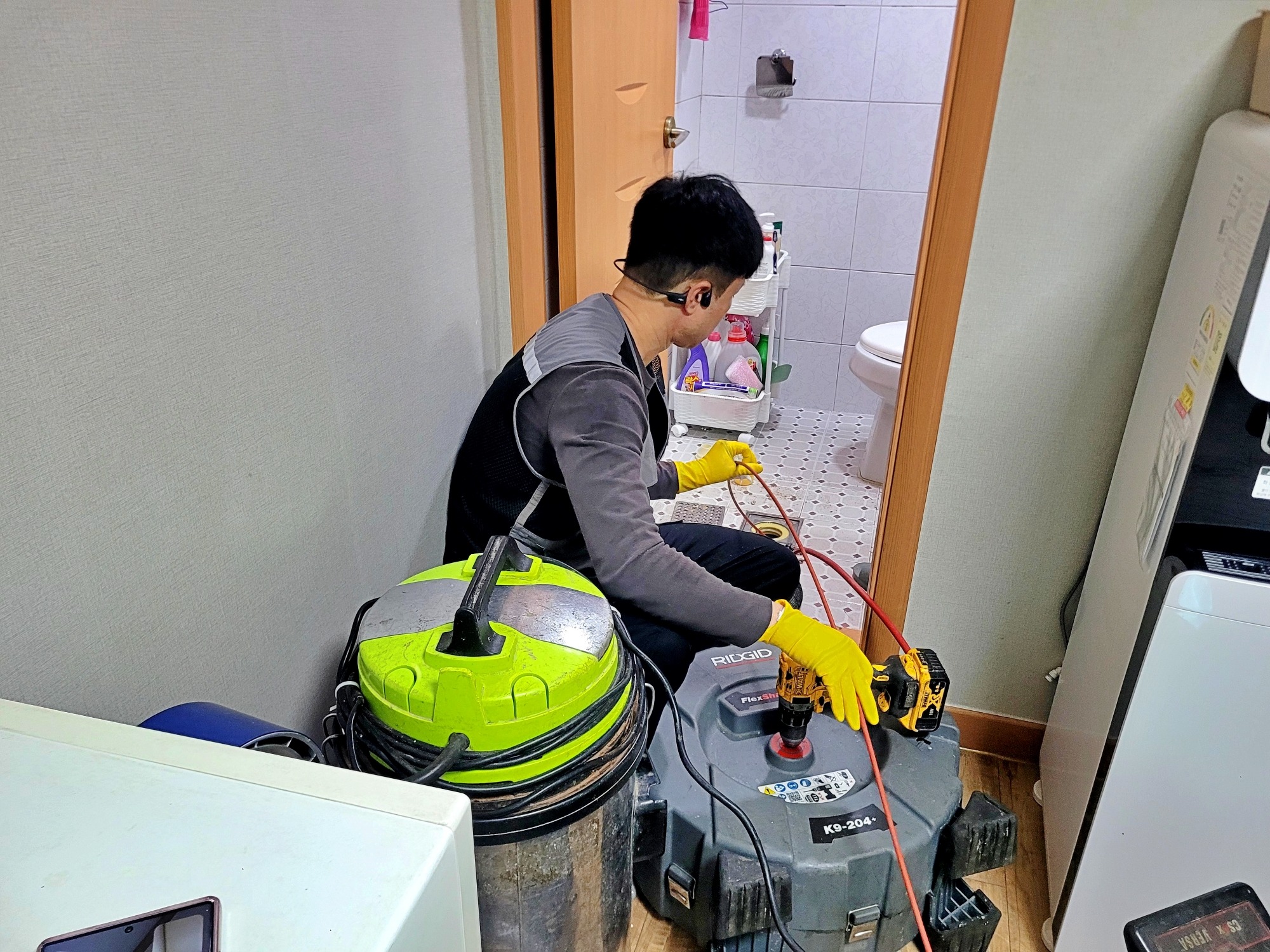 안산 본오동 화장실 하수구역류 배관청소 작업