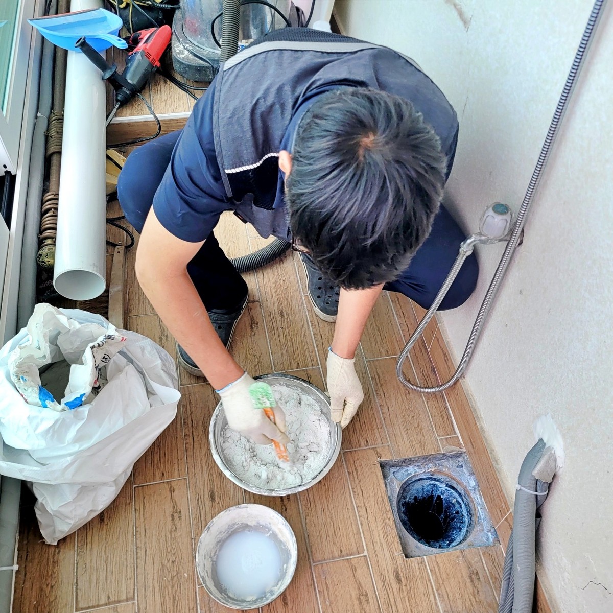 안산 고잔동 베란다 방수공사 바탕 작업