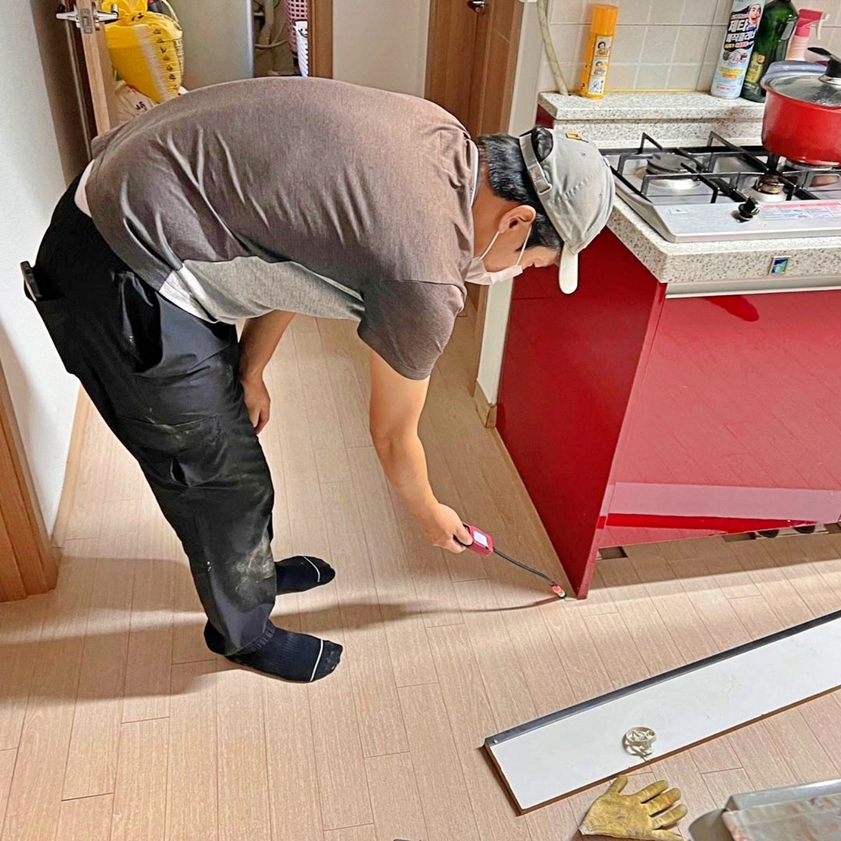 관산동 빌라 주방 싱크대 아래 가스탐지 누수검사