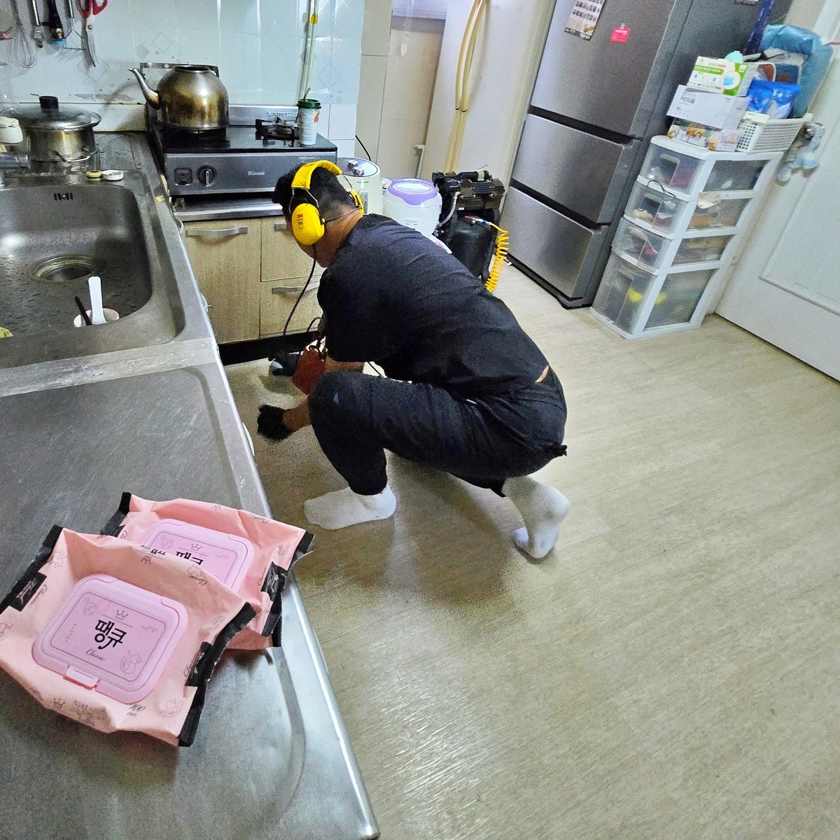 인천 숭의동 구축빌라 누수탐지 싱크대 아래 청음 탐지