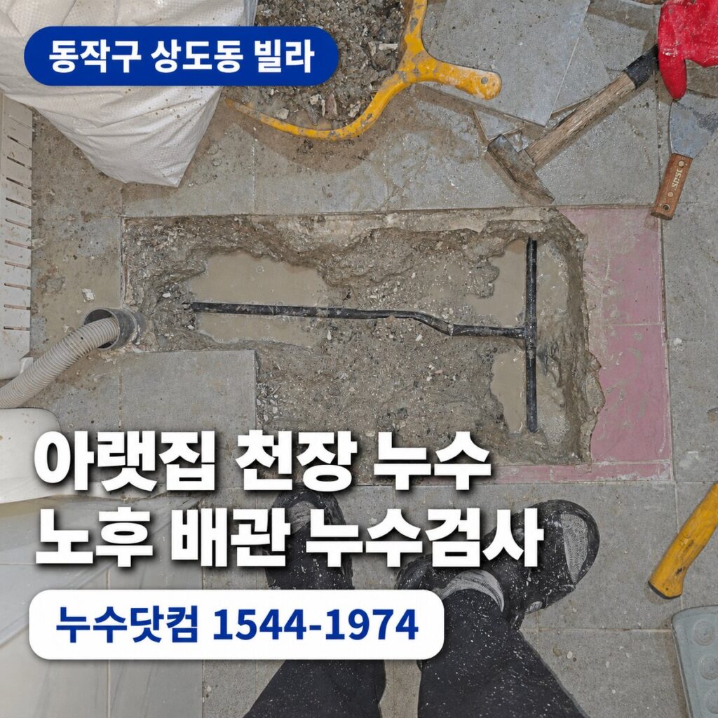 동작구 상도동 아랫집 천장 누수, 노후 배관 누수검사 후기