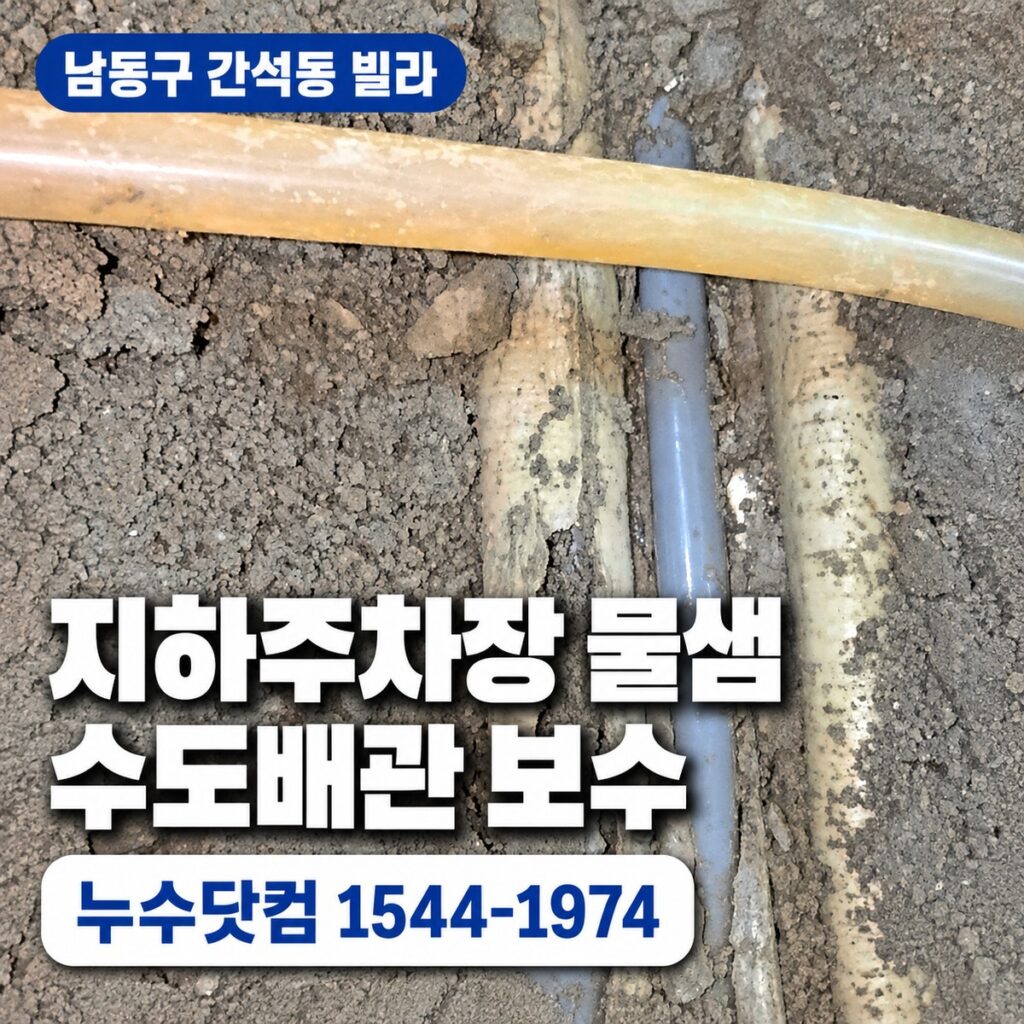 남동구 간석동 빌라 지하주차장 누수, 위층 수도배관 물샘 점검 사례
