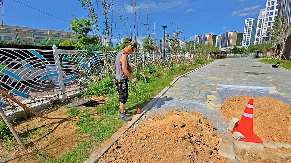 선학동 학교 부동전 누수 외부 수도관 누수탐지 현장