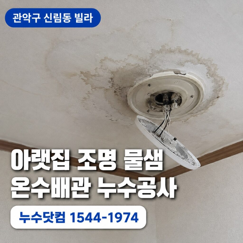 관악구 신림동 아랫집 물샘 누수공사, 누수검사 후 누전 원인 해결