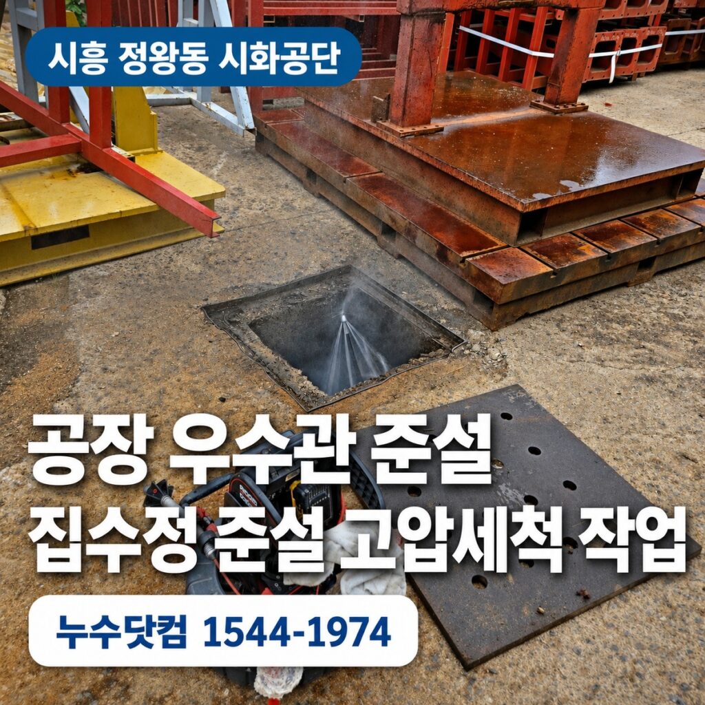 시흥 정왕동 공장 우수관 준설, 시화공단 집수정 준설 고압세척 작업